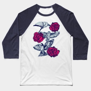 Rose & Swallows Baseball T-Shirt